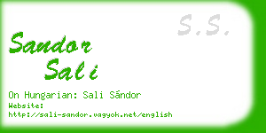 sandor sali business card